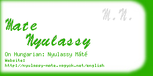 mate nyulassy business card